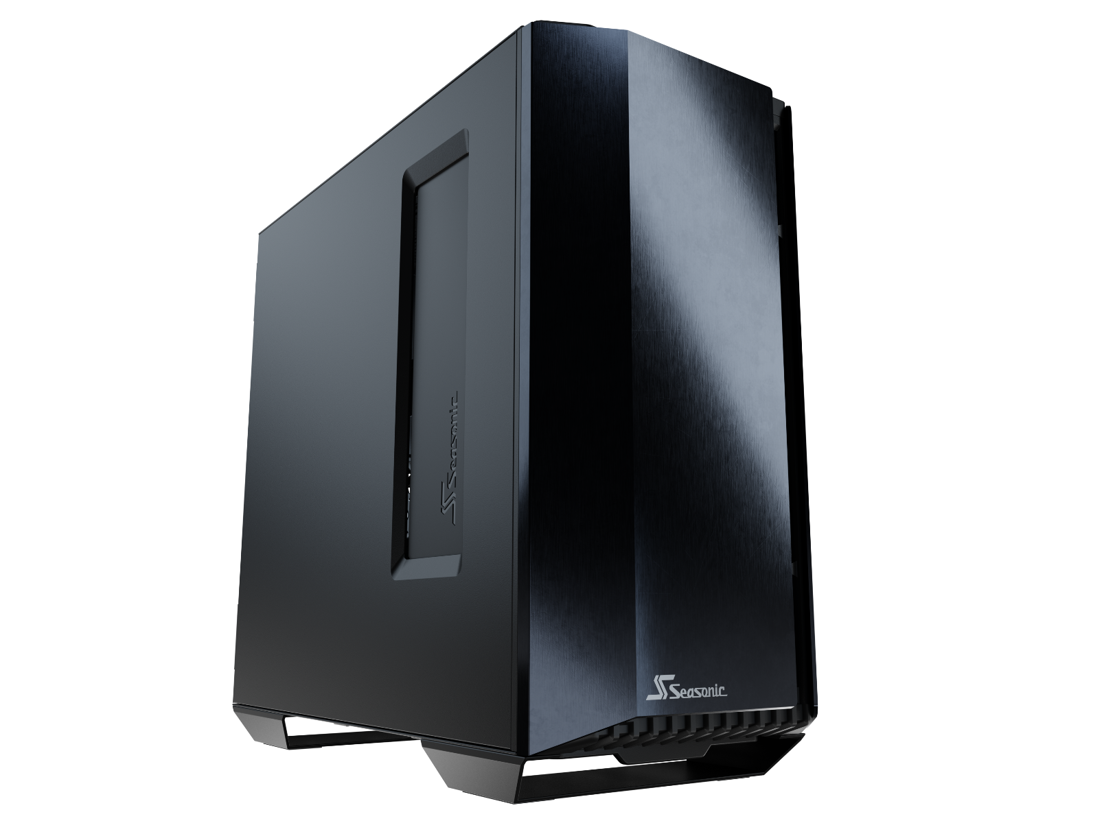 Seasonic Syncro Q704 Aluminum Case with Syncro DGC-750 750W PSU, showcasing its sleek design and ventilation features.